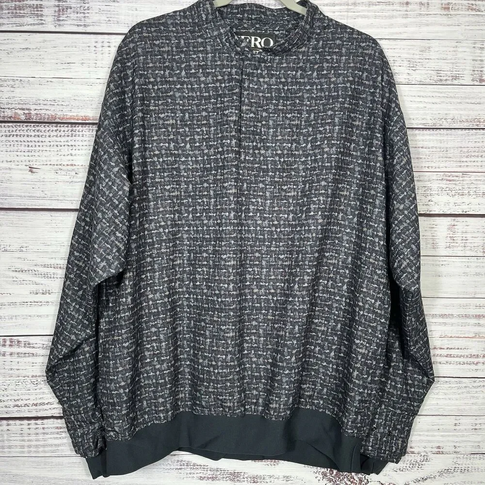 VTG Zero Restriction 1/4 Snap Golf Jacket Mens XL Windshirt Pullover AOP USA